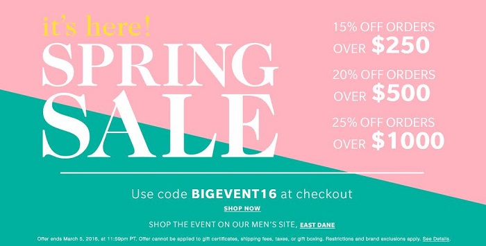 shopbop spring sale event