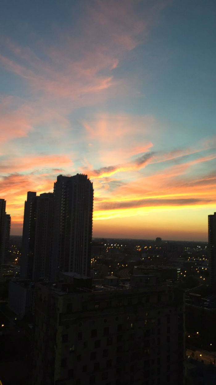 sunset in chicago
